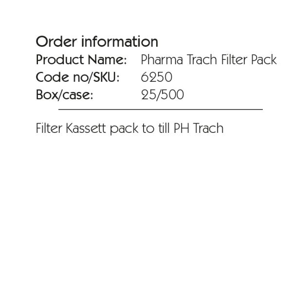 6250b Pharma Trach Filter Pack. Heat and moisture exchanger intended for tracheotomized spontaneously breathing patients. Recommended for respiratory care, ENT, Emergency and Home Care.