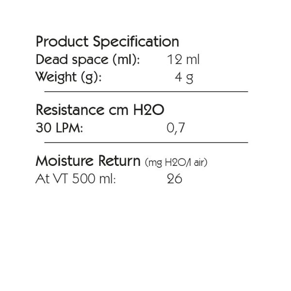 Spec 6260 Pharma Trach Oxy Supply Grip Tube. Heat and moisture exchanger intended for tracheotomized spontaneously breathing patients. Recommended for respiratory care, ENT, Emergency and Home Care.